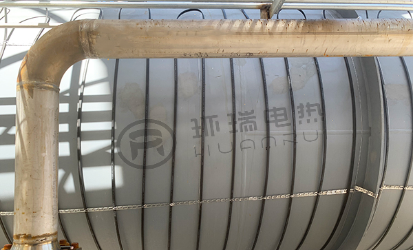 化工儲(chǔ)罐電伴熱帶安裝實(shí)物圖